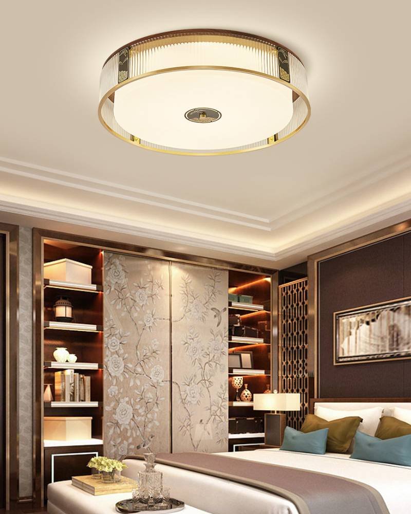 Modern Bedroom Ceiling Light – Elegant Brass LED Lamp