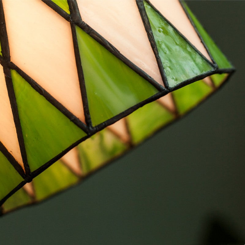 Retro Glass Pendant Light – Diamond Pattern Ceiling Fixture