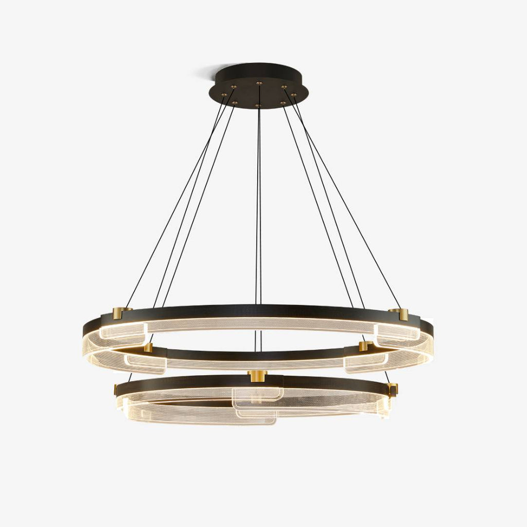 Modern Double Ring LED Chandelier – Luxury Acrylic Ceiling Light