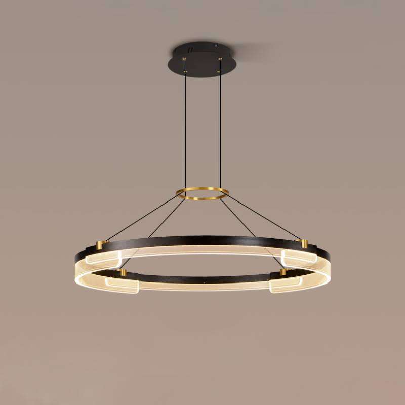 Modern Double Ring LED Chandelier – Luxury Acrylic Ceiling Light