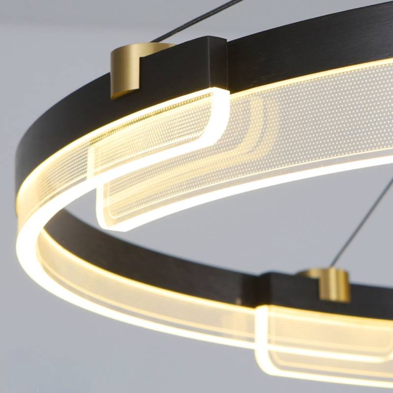 Modern Double Ring LED Chandelier – Luxury Acrylic Ceiling Light