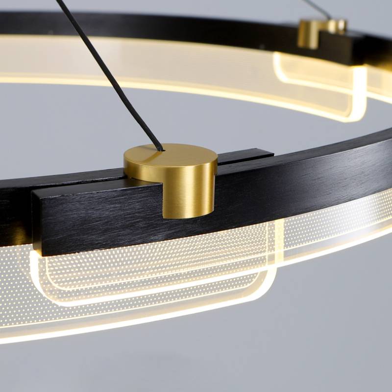Modern Double Ring LED Chandelier – Luxury Acrylic Ceiling Light