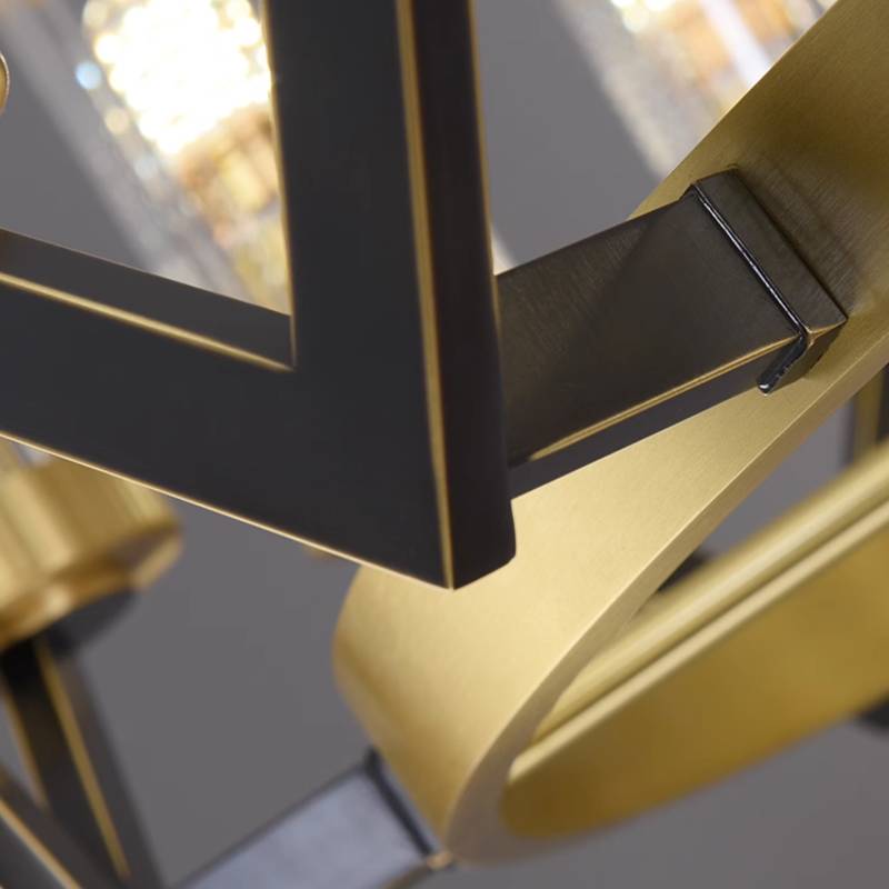 Vorelle Gold Chandelier – Modern Glass Cylinder Ceiling Light