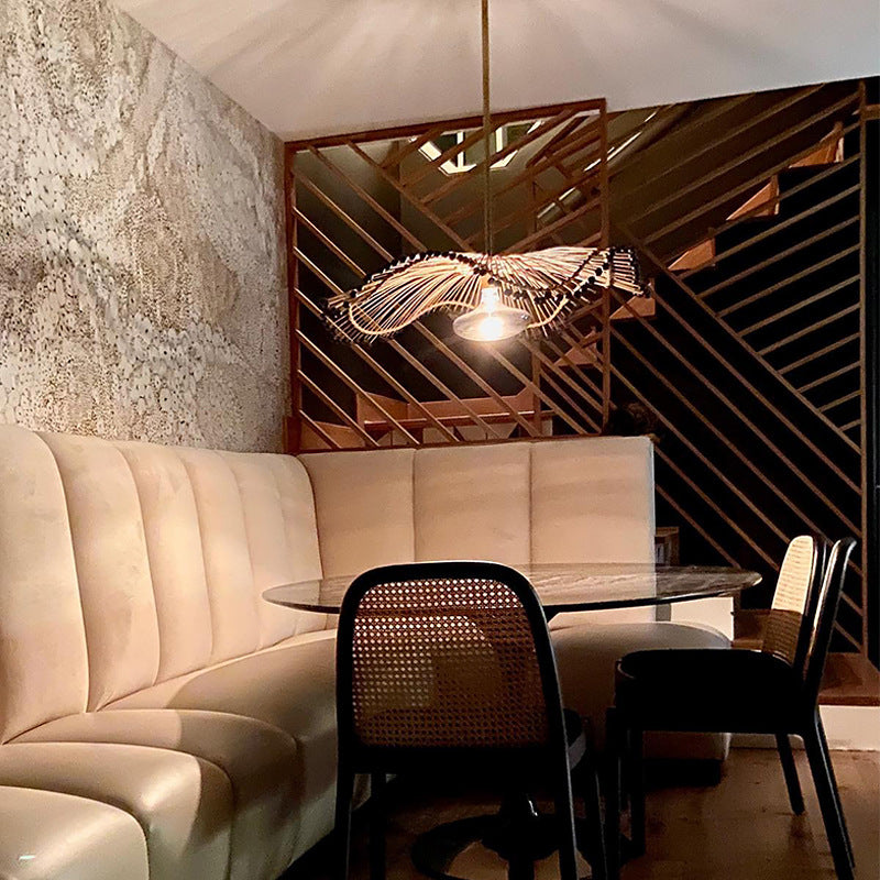 Woven Rattan Pendant Light – Sculptural Decorative Ceiling Fixture