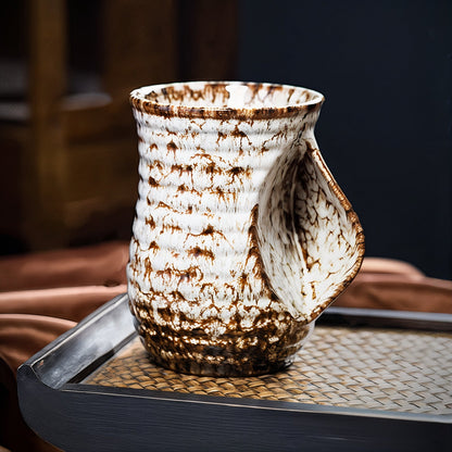 Set of 4 Large Ceramic Coffee Mugs 500ml Abstract Coffee Cups Modern Rustic Drinkware for Tea Latte Coffee & Kitchen Decor