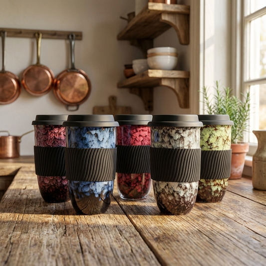 Vintage Rustic Marble Ceramic Travel Cup
